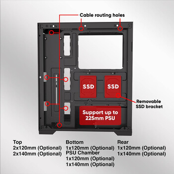 ARMAGGEDDON FULL ATX TRANSPARENT FISH TANK GAMING CASE AQUARON PRO BLACK