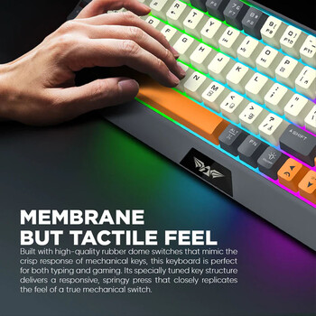 ARMAGGEDDON DUAL MODE GAMING COMBO KEYBOARD AND MOUSE MM-852R DUO STEALTH GREY ORANGE