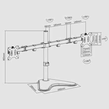 SBOX MONITOR DESKTOP MOUNT 17' - 32' / 43 - 81 cm MAX VESA 100x100