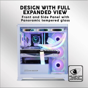 ARMAGGEDDON E-ATX RGB TRANSPARENT FISH TANK GAMING CASE AQUARON XTREME WHITE