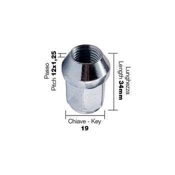 SRDR/14-10 ΠΑΞΙΜΑΔΙ ΚΩΝΙΚΟ 12x1,25 (34mm) (19) 10ΤΕΜ.