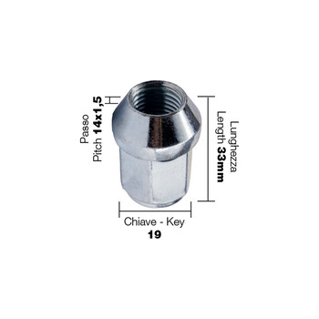 SRDR/15-10 ΠΑΞΙΜΑΔΙ ΚΩΝΙΚΟ 14x1,5 (33mm) (19) 10ΤΕΜ.