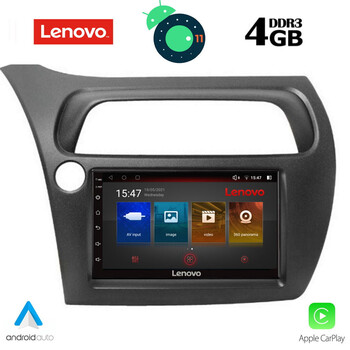LENOVO SSX 1843_GPS (DECK).      MULTIMEDIA OEM HONDA CIVIC 3D-5D mod. 2006-2012 -  ANDROID 11  R – CPU : DUALCOMM A53 64Bit - 8core  2.2Ghz – RAM DDR3 : 4GB - NAND FLASH : 64GB