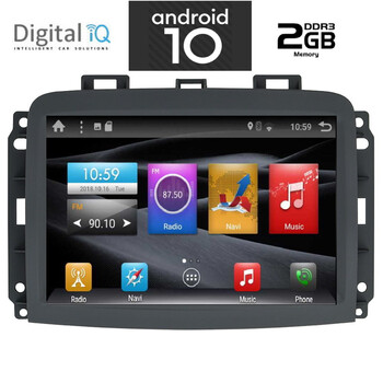 DIGITAL IQ  X6341_GPS (10inc).      MULTIMEDIA  OEM  FIAT 500L  mod. 2012&gt; - ANDROID 10  Q – CPU : CORTEX A7  4core  1.2Ghz – RAM DDR3 : 2GB - NAND FLASH : 32GB

 