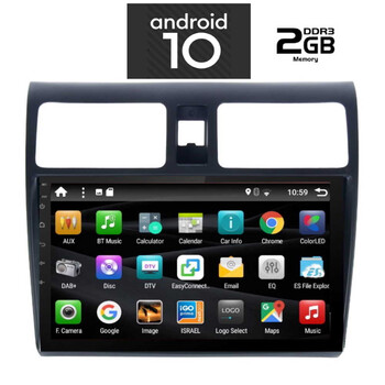 DIGITAL IQ X6534_GPS (10inc).      TABLET  OEM  SUZUKI SWIFT mod. 2005-2011 - ANDROID 10  Q – CPU : CORTEX A7  4core  1.2Ghz – RAM DDR3 : 2GB - NAND FLASH : 32GB