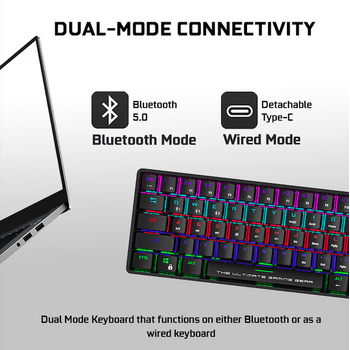 ARMAGGEDDON MECH KEYBOARD BLUETOOTH/WIRED STARLING BLK