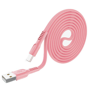 LAMTECH TYPE-C FLAT CHARGING CABLE 1M PINK