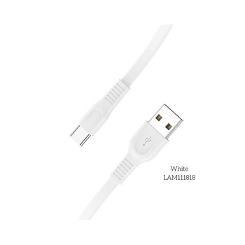 LAMTECH TYPE-C FLAT CHARGING CABLE 1M WHITE
