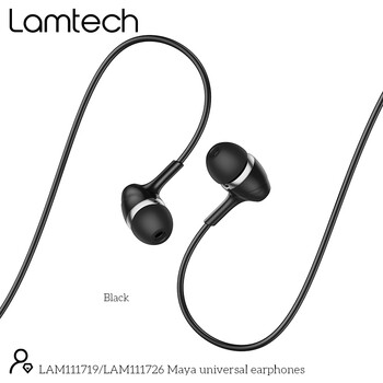 LAMTECH FASHIONABLE 3,5MM EARPHONES WITH MIC BLACK