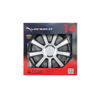 L07100KPL/AM . ΤΑΣΙ 14" FLASH ΜΑΥΡΟ-ΑΣΗΜΙ - AMIO ΣΕΤ 4ΤΕΜ ΣΕ ΣΑΚΟΥΛΑ ΝΑΥΛΟΝ