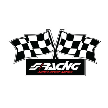 SRSCS/F . ΑΥΤΟΚΟΛΛΗΤΟ ''FLAG'' 100x50mm  ​SIMONI RACING - 1 TEM.
