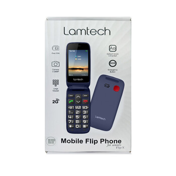 LAMTECH FLIP PHONE 2.8' DISPLAY WITH BT, FM RADIO, SOS, 1400 mAh, GR MENU FLIP-X BLUE