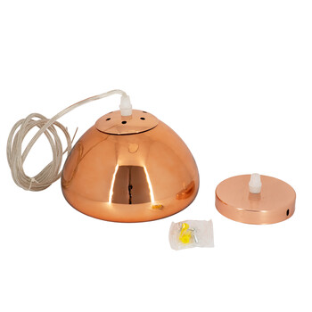 GLOBOSTAR® CRISTIN 00758 Μοντέρνο Κρεμαστό Φωτιστικό Οροφής με Ντουί 1 x G4 AC 220-240V IP20 - Χάλκινο - Μ18 x Π18 x Υ13cm