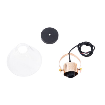 GLOBOSTAR® JAVER 00935 Vintage Κρεμαστό Φωτιστικό Οροφής με Ντουί 1 x E27 AC 220-240V IP20 - Διάφανο & Χάλκινο - Μ19 x Π19 x Υ25cm