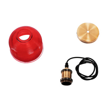 GLOBOSTAR® SEGRETO 01450 Vintage Κρεμαστό Φωτιστικό Οροφής με Ντουί 1 x E27 AC 220-240V IP20 - Κόκκινο & Χρυσό - Μ14 x Π14 x Υ18cm