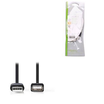 Nedis Ccgp60010bk02 usb 2.0 Cable a Male-a Female 0.2m Black