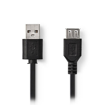 Nedis Ccgp60010bk02 usb 2.0 Cable a Male-a Female 0.2m Black