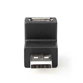 Nedis Ccgp60930bk usb 2.0 Adapter a Male - a Female 90° Angled Black