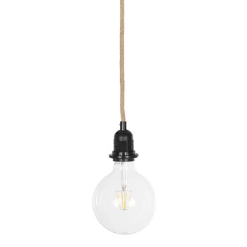 GLOBOSTAR® WHIP 77660 Μοντέρνο DIY Φωτιστικό με Υφασμάτινο Καλώδιο, Ντουί 1 x E27, Διακόπτη On/Off & Πρίζα AC 220-240V IP20 - Μπεζ & Μαύρο - Μ140 x Π5.8 x Υ5.8cm