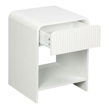 Κομοδίνο Zeplen pakoworld MDF σε λευκή απόχρωση 40x40x53εκ