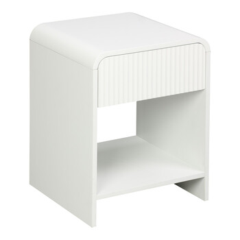 Κομοδίνο Zeplen pakoworld MDF σε λευκή απόχρωση 40x40x53εκ