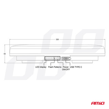 04369/AM ΦΑΡΟΣ/ΣΤΡΟΜΠΟ ΜΠΑΡΑ R65 R10 12/24V 26W LED ΠΟΡΤΟΚΑΛΙ 10 ΧΡΗΣΕΩΝ ΜΕ ΜΑΓΝΗΤΙΚΗ ΒΑΣΗ 326x186x63mm ΑΜΙΟ - 1 ΤΕΜ.