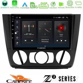 Cadence z2 Series 8core Android14 4+64gb  bmw 1series  E81/e82/e87/e88 (Manual A/c) Navigation Multimedia Tablet 9" με Carplay & Android Auto u-z2-Bm1011