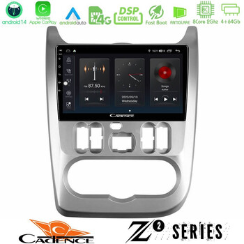 Cadence z2 Series 8core Android14 4+64gb  Dacia Duster/sandero/logan Navigation Multimedia Tablet 9" με Carplay & Android Auto u-z2-Dc0766