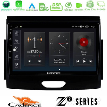 Cadence z2 Series 8core Android14 4+64gb  Ford Ranger 2017-2022 Navigation Multimedia Tablet 9" με Carplay & Android Auto u-z2-Fd0496