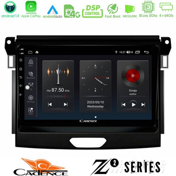 Cadence z2 Series 8core Android14 4+64gb  Ford Ranger 2017-2022 Navigation Multimedia Tablet 9" με Carplay & Android Auto u-z2-Fd0617