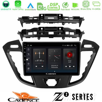 Cadence z2 Series 8core Android14 4+64gb  Ford Transit Custom/tourneo Custom Navigation Multimedia Tablet 9" με Carplay & Android Auto u-z2-Fd680