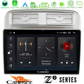 Cadence z2 Series 8core Android14 4+64gb  Fiat Grande Punto 2006-2011 Navigation Multimedia Tablet 9"  με Carplay & Android Auto u-z2-Ft1781