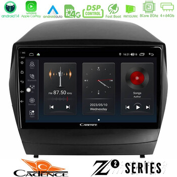 Cadence z2 Series 8core Android14 4+64gb  Hyundai Ix35 Auto a/c Navigation Multimedia Tablet 9" με Carplay & Android Auto u-z2-Hy0029