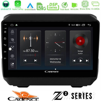 Cadence z2 Series 8core Android14 4+64gb  Jeep Wrangler 2018-> Navigation Multimedia Tablet 9" με Carplay & Android Auto u-z2-Jp0865