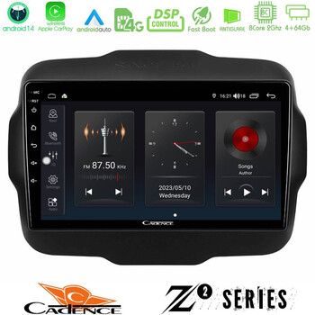 Cadence z2 Series 8core Android14 4+64gb  Jeep Renegade 2015-2019 Navigation Multimedia Tablet 9" με Carplay & Android Auto u-z2-Jp134