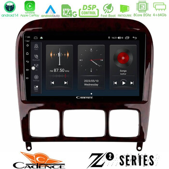 Cadence z2 Series 8core Android14 4+64gb  Mercedes s Class 1999-2004 (W220) Navigation Multimedia Tablet 9" με Carplay & Android Auto u-z2-Mb0765