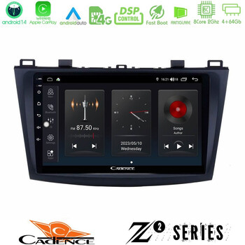 Cadence z2 Series 8core Android14 4+64gb  Mazda 3 2009-2014 Navigation Multimedia Tablet 9" με Carplay & Android Auto u-z2-Mz0228