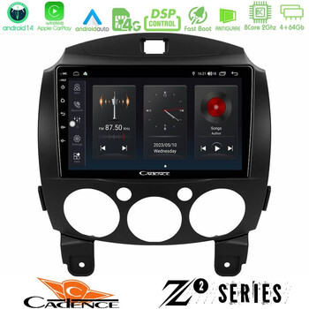 Cadence z2 Series 8core Android14 4+64gb  Mazda 2 2008-2014 Navigation Multimedia Tablet 9" με Carplay & Android Auto u-z2-Mz0667