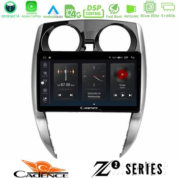Cadence z2 Series 8core Android14 4+64gb  Nissan Note 2013-2018 Navigation Multimedia Tablet 10" με Carplay & Android Auto u-z2-Ns0481