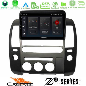 Cadence z2 Series 8core Android14 4+64gb   Nissan Navara d40 2006-2012 (με Εργ.οθόνη) Navigation Multimedia Tablet 9" με Carplay & Android Auto u-z2-Ns1340
