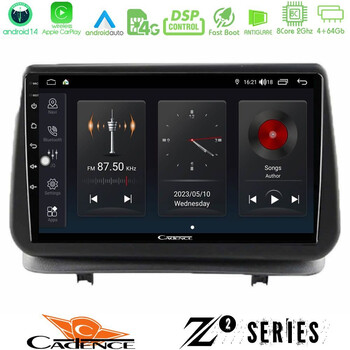 Cadence z2 Series 8core Android14 4+64gb  Renault Clio 2005-2012 Navigation Multimedia Tablet 9" με Carplay & Android Auto u-z2-Rn0003