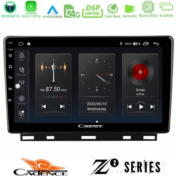 Cadence z2 Series 8core Android14 4+64gb  Renault Clio 5 2020-2024 Navigation Multimedia Tablet 9" με Carplay & Android Auto u-z2-Rn1389