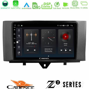Cadence z2 Series 8core Android14 4+64gb  Smart 451 Facelift Navigation Multimedia Tablet 9" με Carplay & Android Auto u-z2-Sm0831