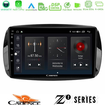 Cadence z2 Series 8core Android14 4+64gb  Smart 453 Navigation Multimedia Tablet 9" με Carplay & Android Auto u-z2-Sm0861