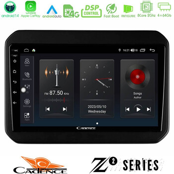 Cadence z2 Series 8core Android14 4+64gb  Suzuki Ignis Navigation Multimedia Tablet 9" με Carplay & Android Auto u-z2-Sz580