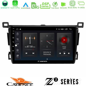Cadence z2 Series 8core Android14 4+64gb  Toyota Rav4 2013-2018 Navigation Multimedia Tablet 9" με Carplay & Android Auto u-z2-Ty0435