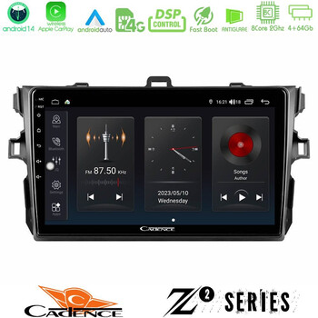 Cadence z2 Series 8core Android14 4+64gb  Toyota Corolla 2007-2012 Navigation Multimedia Tablet 9" με Carplay & Android Auto u-z2-Ty0502