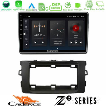 Cadence z2 Series 8core Android14 4+64gb  Toyota Auris 2013-2016 Navigation Multimedia Tablet 10" με Carplay & Android Auto u-z2-Ty1294