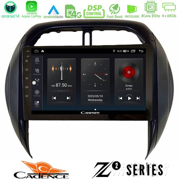 Cadence z2 Series 8core Android14 4+64gb  Toyota Rav4 2001-2005 (Auto A/c) Navigation Multimedia Tablet 9" με Carplay & Android Auto u-z2-Ty1315