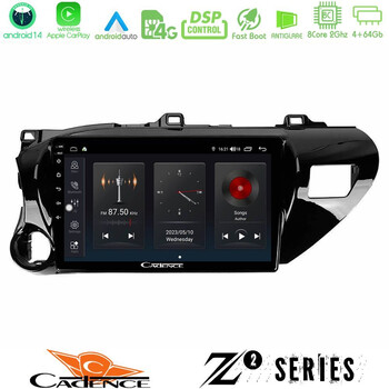 Cadence z2 Series 8core Android14 4+64gb  Toyota Hilux 2017-2021 Navigation Multimedia Tablet 10" με Carplay & Android Auto u-z2-Ty600